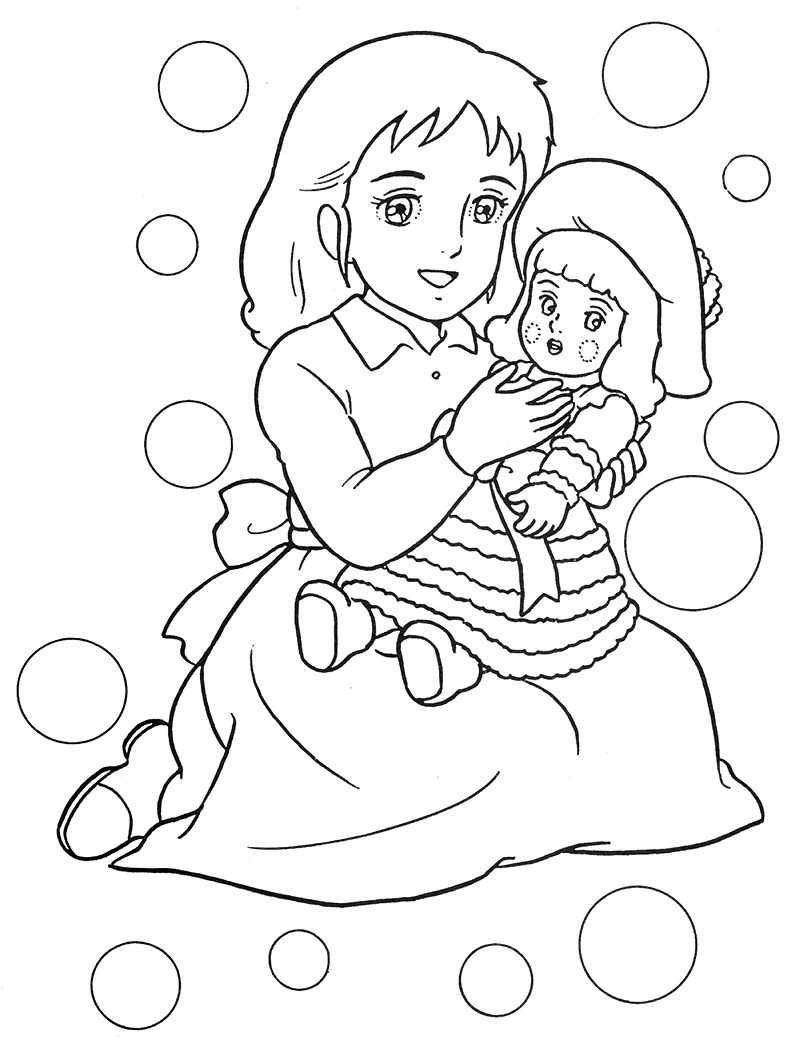 Coloriage d'une princesse dans un jardin luxuriant
