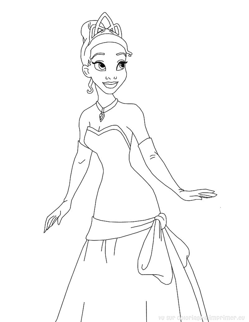 Coloriage d'une princesse dans un jardin enchanteur