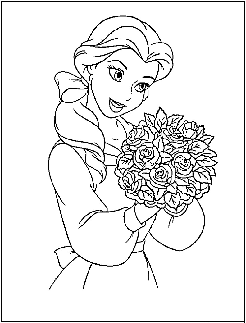 Coloriage d'une princesse dans un décor naturel Coloriage d'une princesse dans un décor naturel