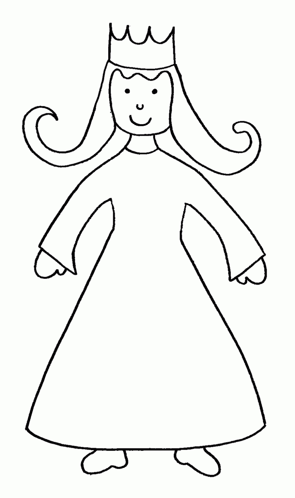 Coloriage d'une princesse dans un cadre naturel