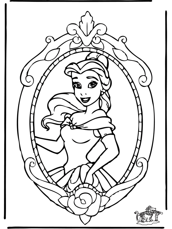 Coloriage d'une princesse dans un jardin fleuri
