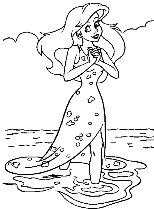 Coloriage d'une princesse dans un décor de château