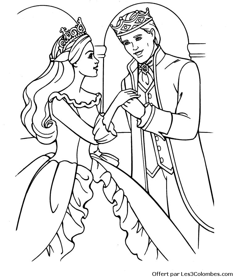 Coloriage d'une princesse dans un jardin fleuri