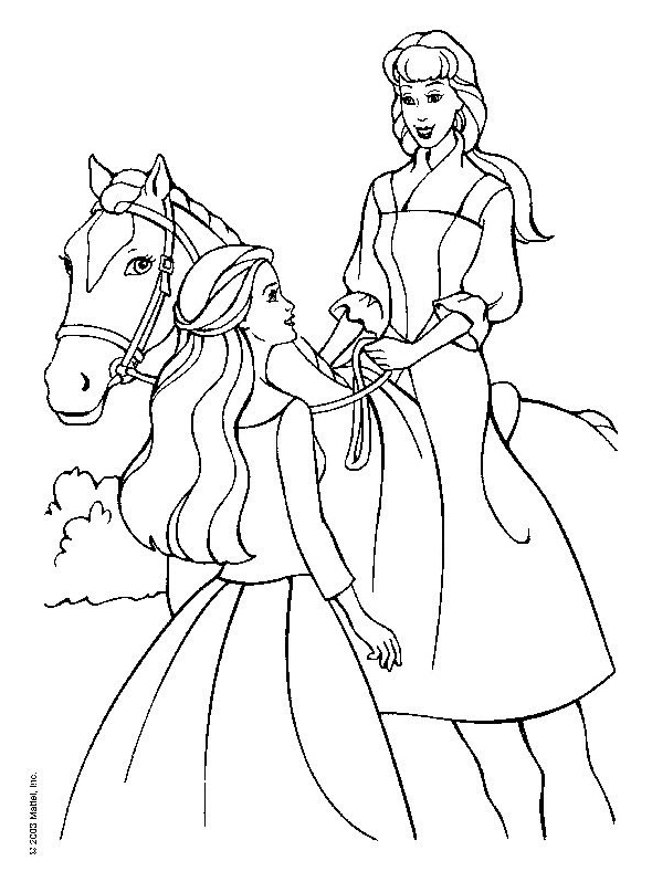 Coloriage d'une princesse dans son château avec des éléments de nature