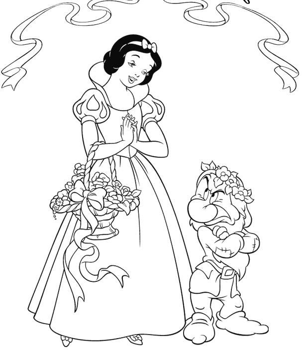 Coloriage d'une princesse souriante au château