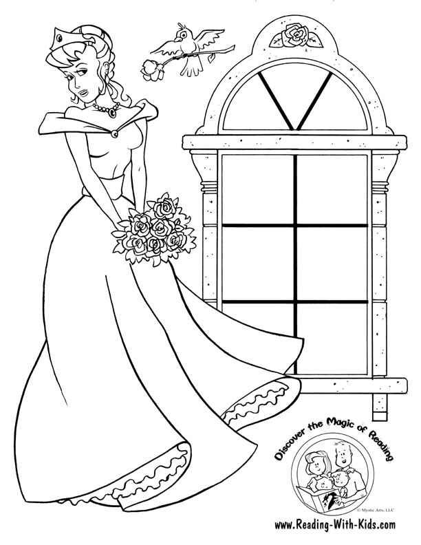 Coloriage d'une princesse dans un jardin enchanteur Coloriage d'une princesse dans un jardin enchanteur