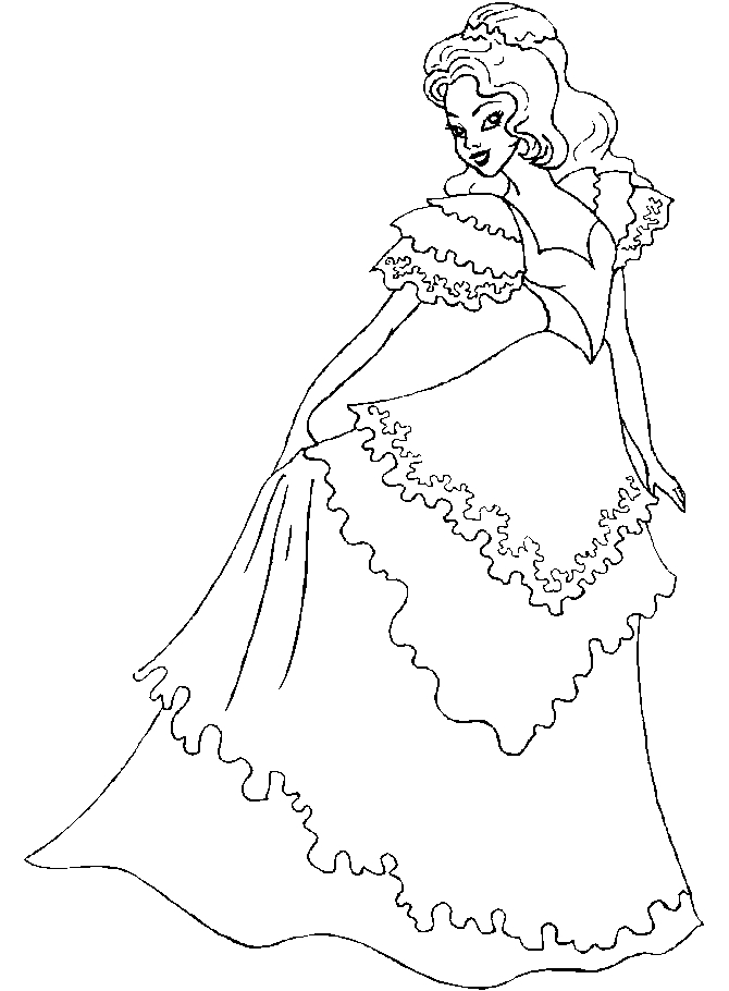 Coloriage d'une princesse avec un élégant palais en arrière-plan