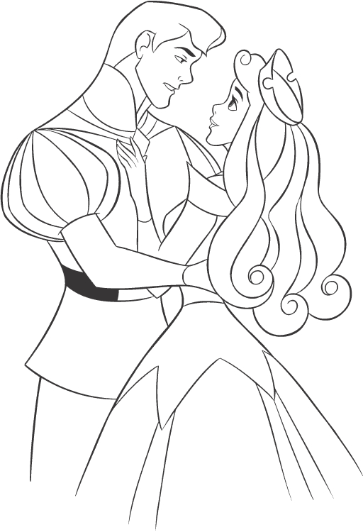 Coloriage d'une princesse dans un décor de jardin