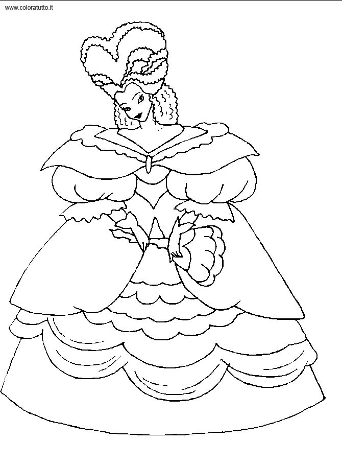 Coloriage d'une princesse dans un jardin fleuri
