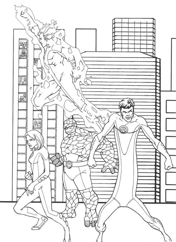 Les Quatre Fantastiques en pleine action contre un ennemi menaçant