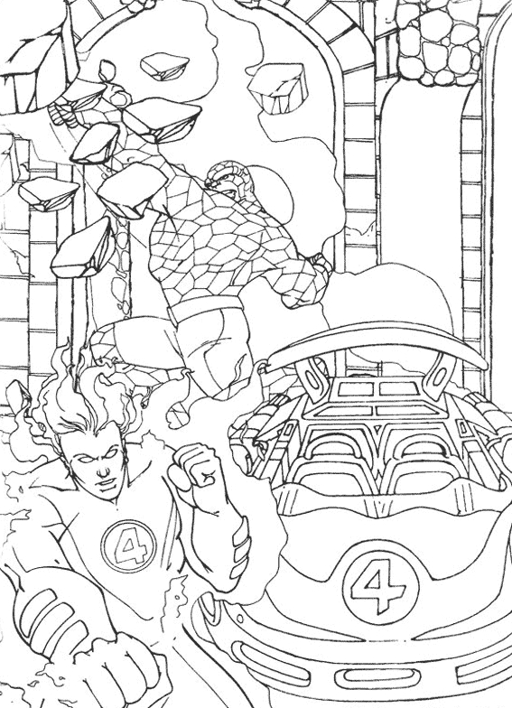 Les Quatre Fantastiques en pleine action dans une ville urbaine