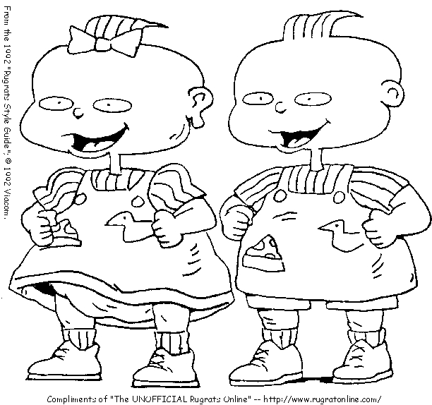 Scène de coloriage des Razmoket en pleine aventure