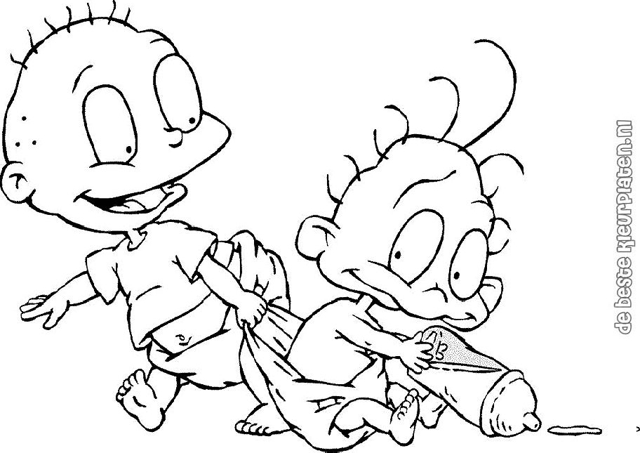 Scène de coloriage des Razmoket en pleine aventure