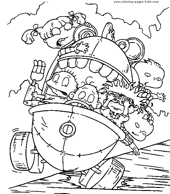 Coloriage de Razmoket en pleine aventure avec un ballon