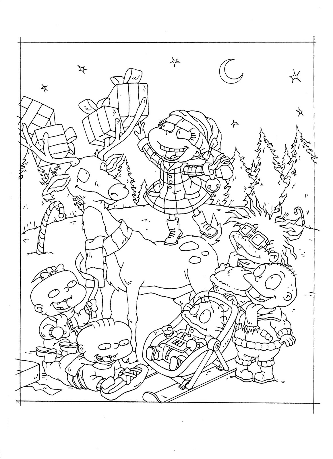 Coloriage des Razmoket jouant dans un décor ludique