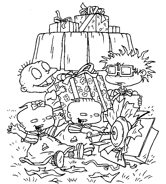 Coloriage des Razmoket jouant dans un parc avec des jouets