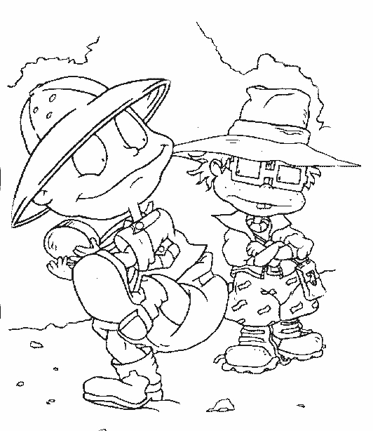 Coloriage des Razmoket dans un paysage ludique