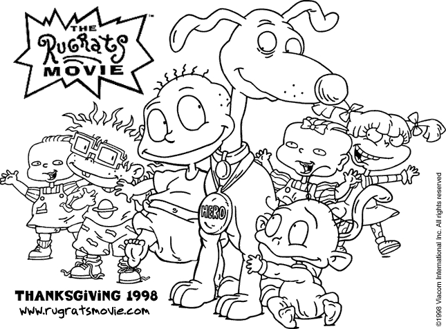 Coloriage des Razmoket jouant dans un décor ludique