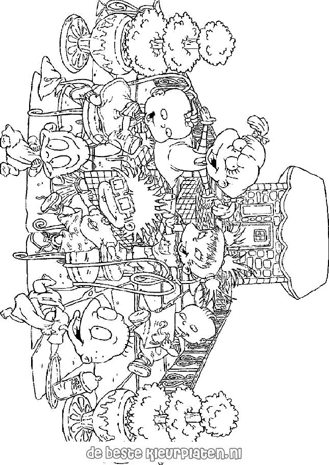 Coloriage des Razmoket en pleine aventure dans un décor coloré