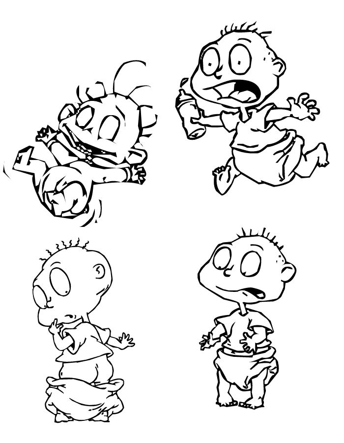 Coloriage des Razmoket en pleine aventure dans le jardin