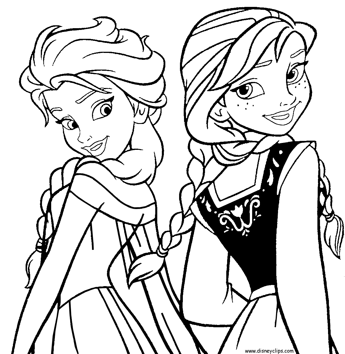 Elsa et Anna de La Reine des Neiges dans un paysage hivernal
