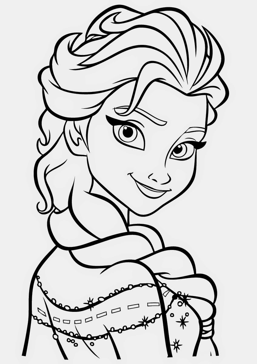 Coloriage de la Reine des Neiges avec Elsa et Anna dans un paysage hivernal