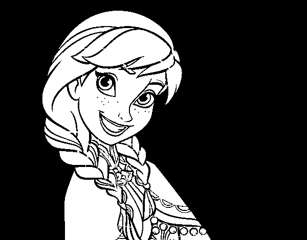 Coloriage de la Reine des Neiges avec Elsa et Anna dans un paysage hivernal
