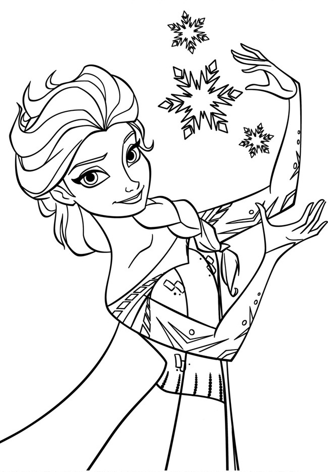 Elsa et Anna dans un paysage enneigé avec des flocons de neige