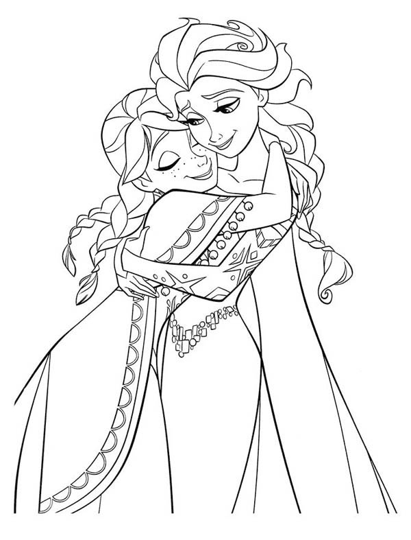 Elsa et Anna des neiges entourées de flocons
