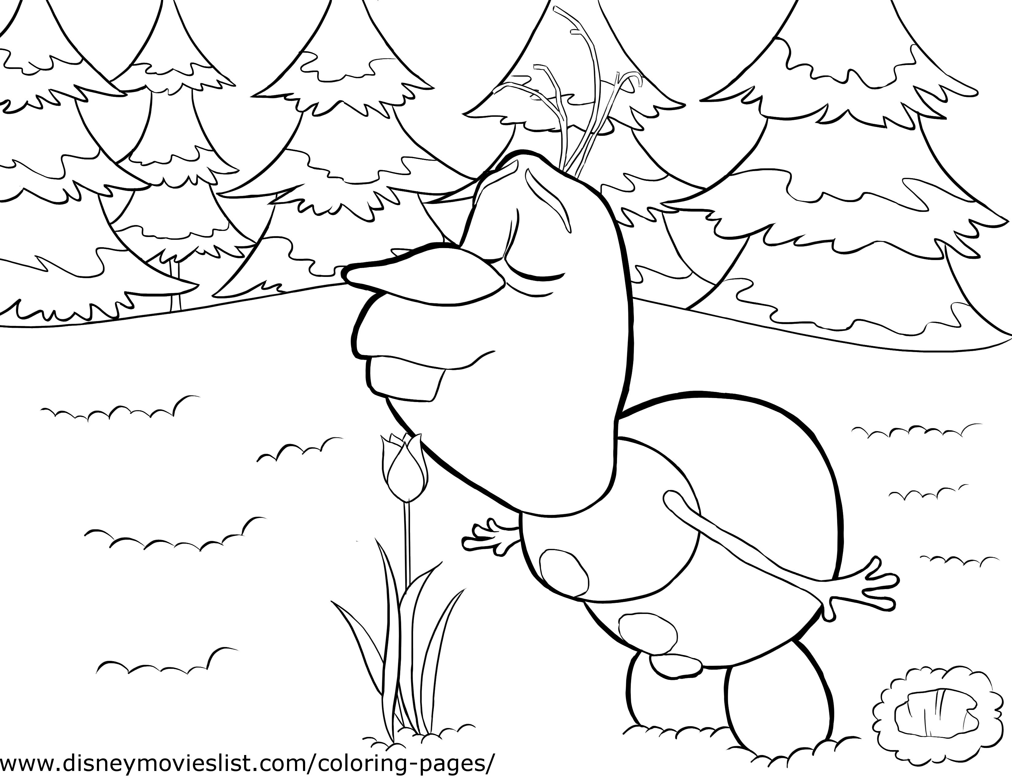 Coloriage de la Reine des Neiges avec Elsa et Anna dans un paysage hivernal