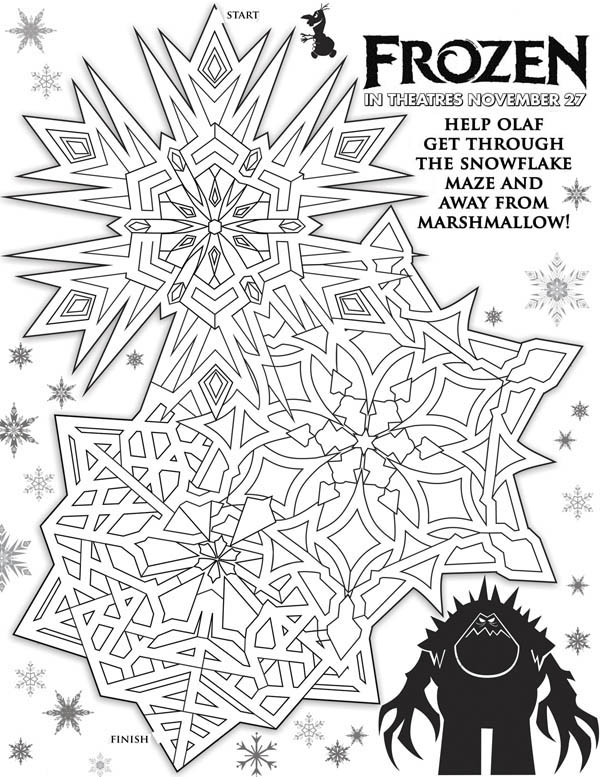 Coloriage de la Reine des Neiges avec Elsa et Anna dans un paysage hivernal