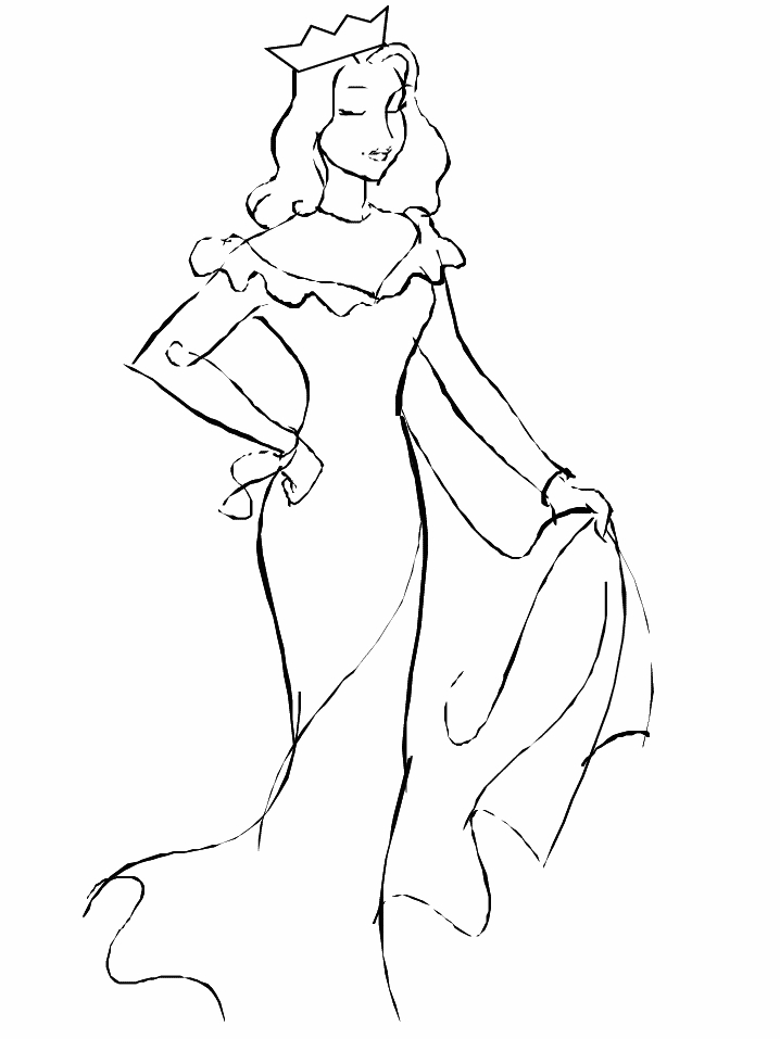 Coloriage d'une reine majestueuse entourée de détails royaux