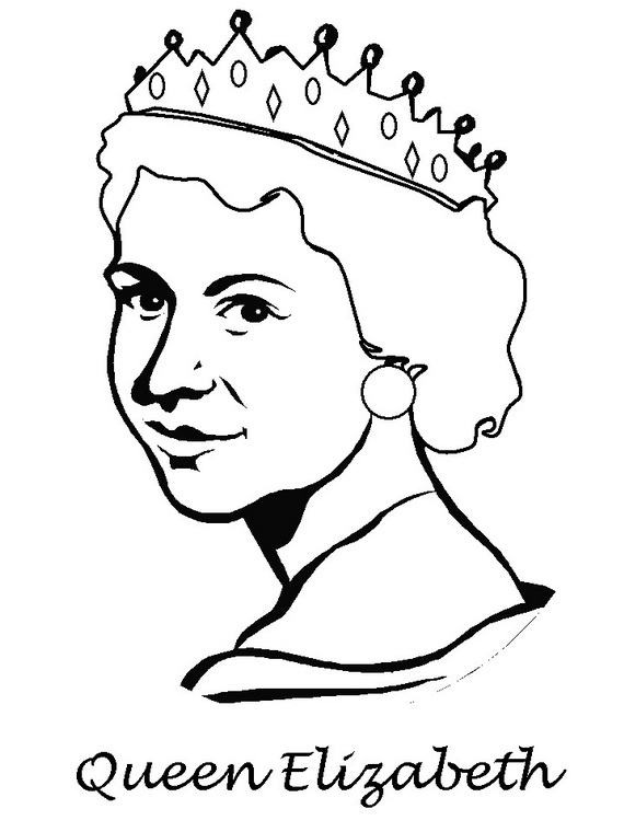 Coloriage d'une reine majestueuse entourée de détails royaux