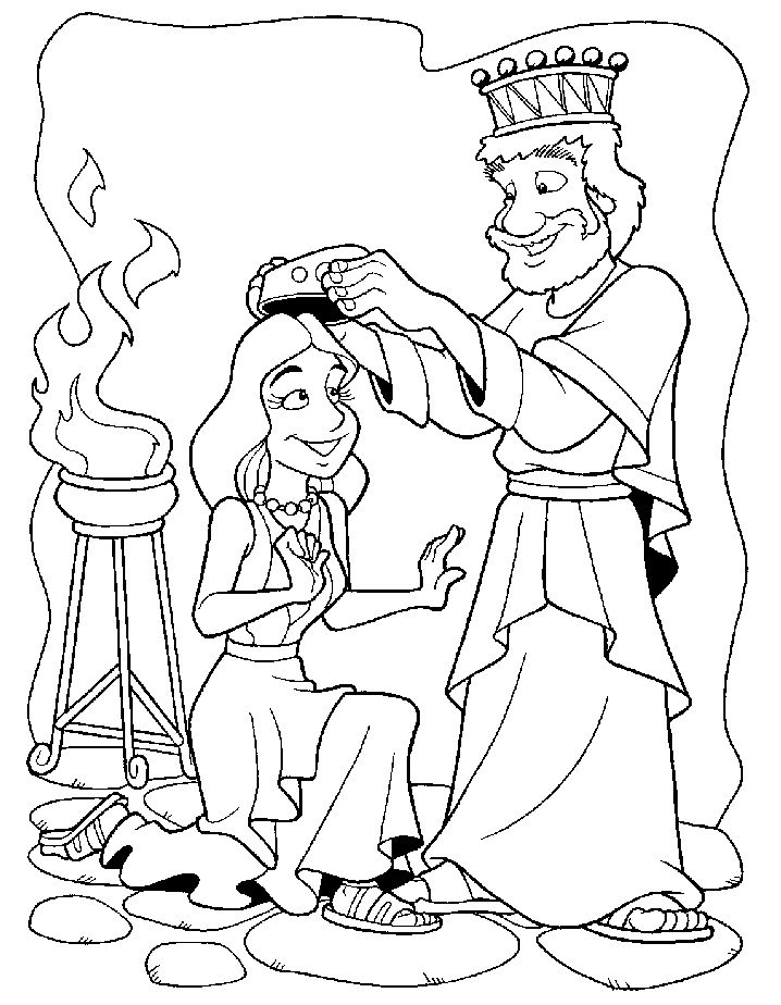 Coloriage d'une reine majestueuse avec sa couronne et sa robe élaborée