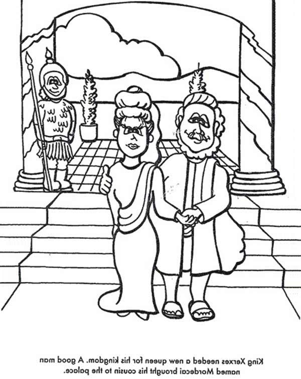 Coloriage d'une reine majestueuse entourée de détails royaux