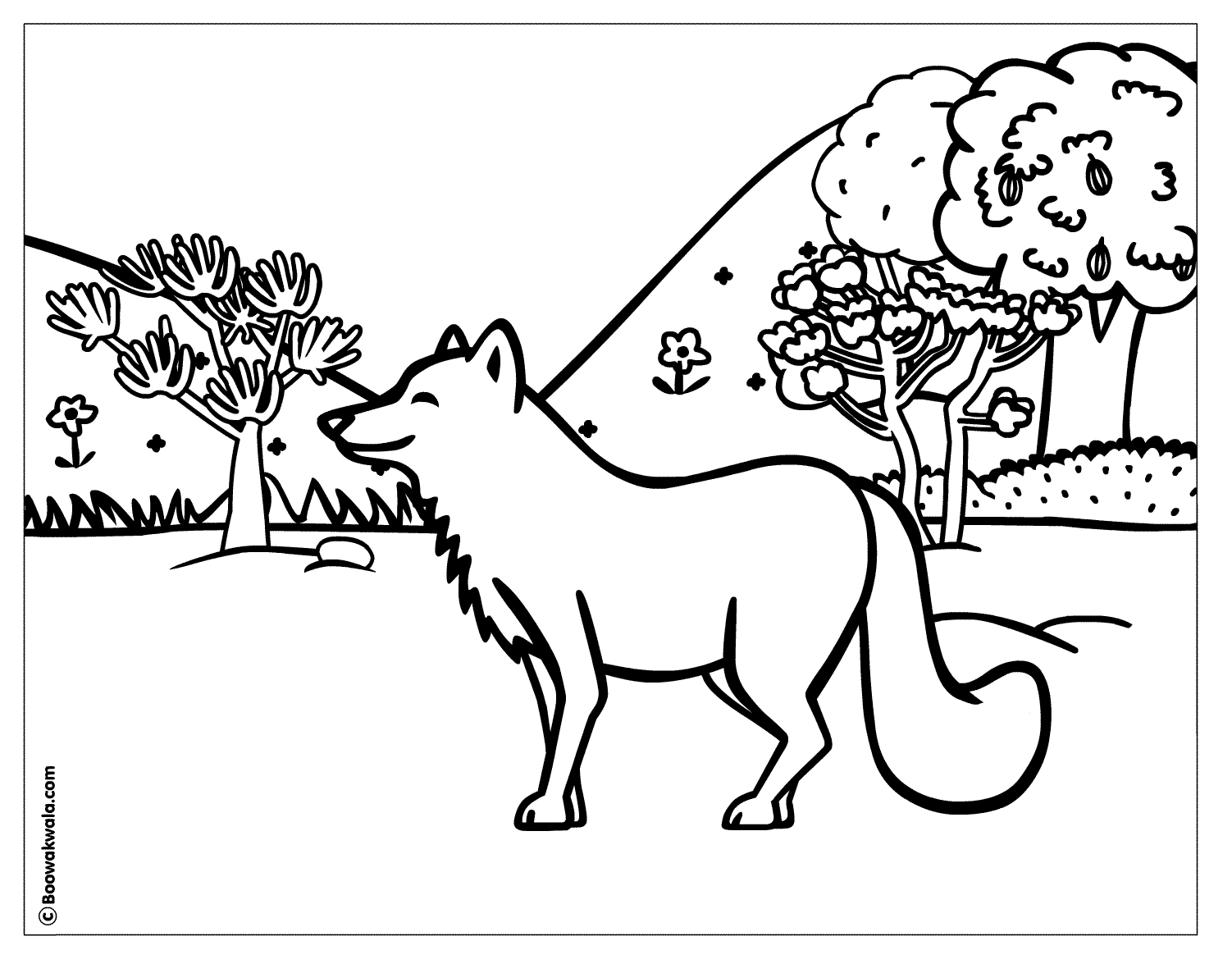 Coloriage d'un renard dans la forêt
