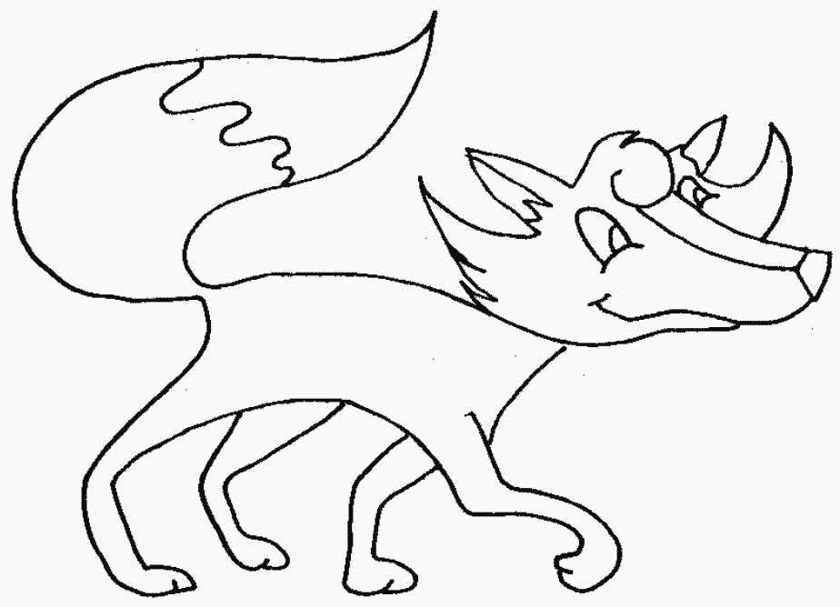 Coloriage d'un renard dans la forêt