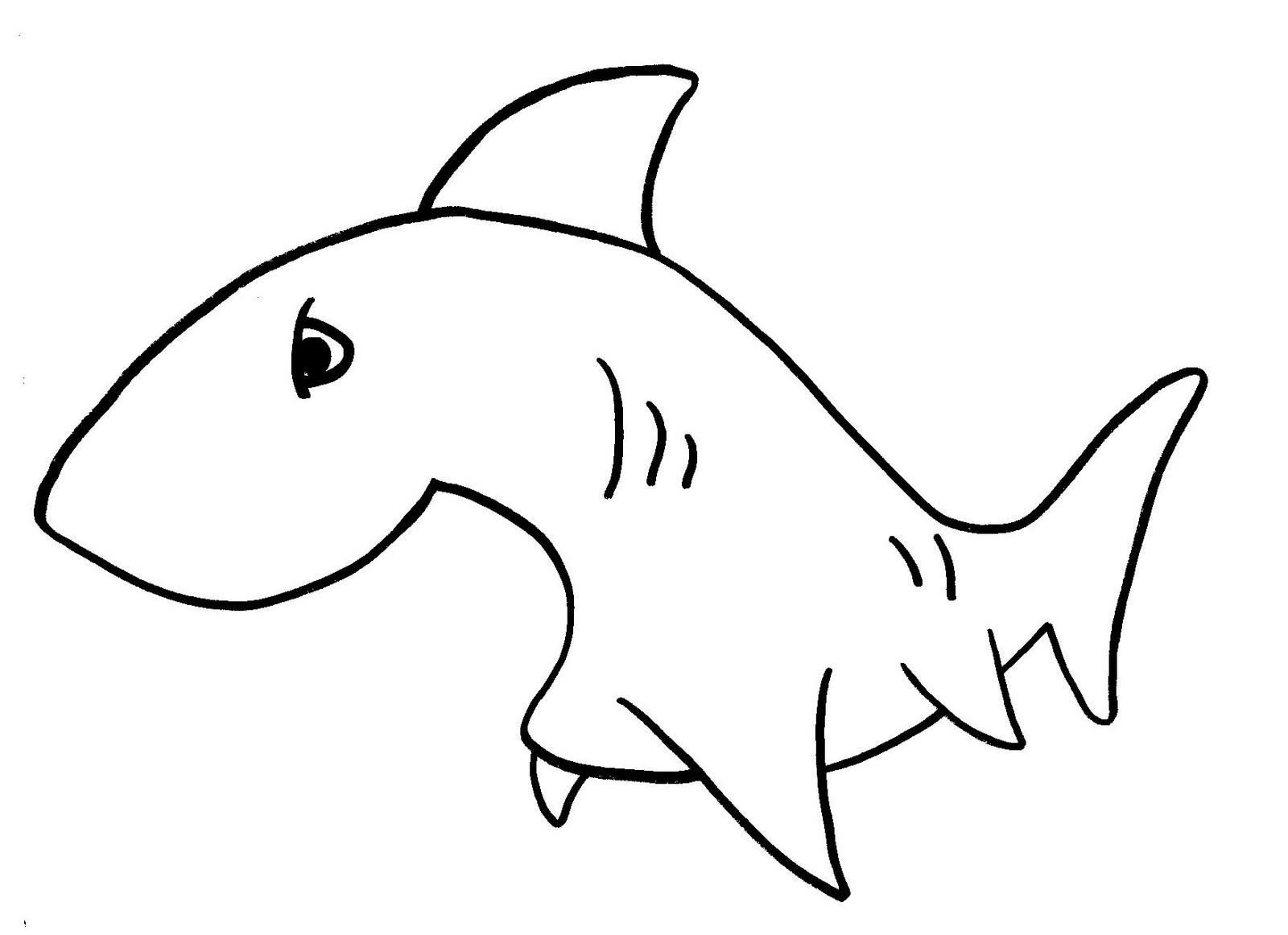 Coloriage de requin nageant dans l'océan