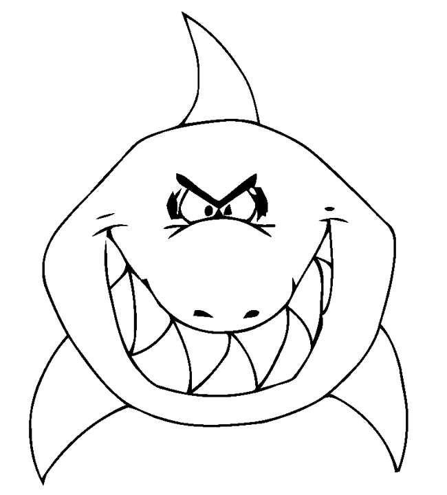 Coloriage d'un requin nageant dans l'océan
