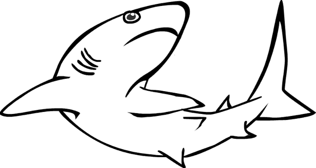 Coloriage d'un requin nageant dans l'océan