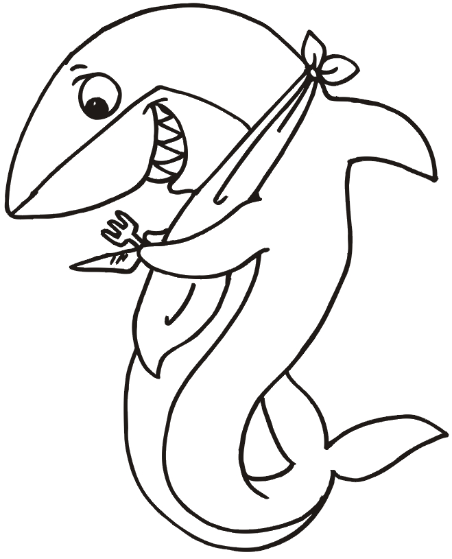 Coloriage d'un requin nageant dans l'océan