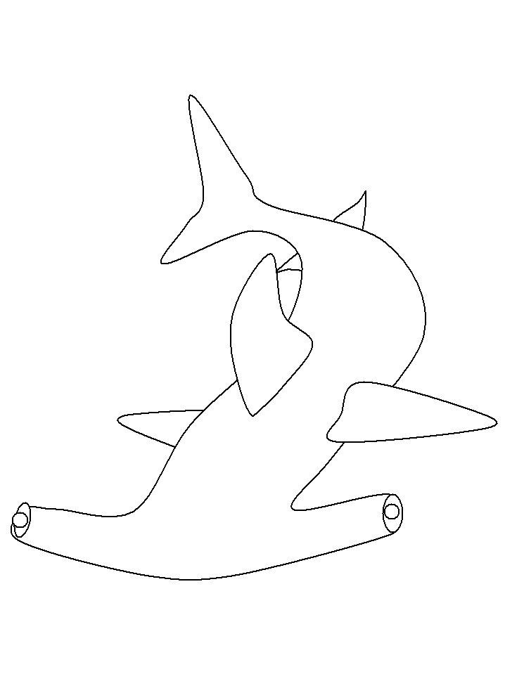 Coloriage d'un requin nageant dans l'océan