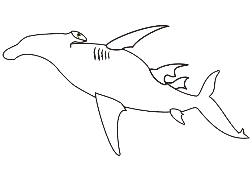 Un requin nageant dans l'océan avec des vagues stylisées