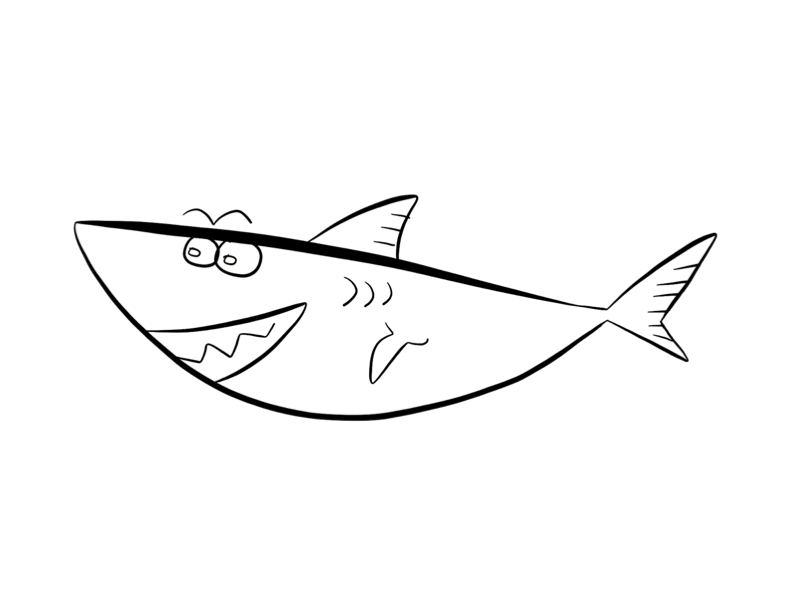Coloriage d'un requin nageant dans l'océan