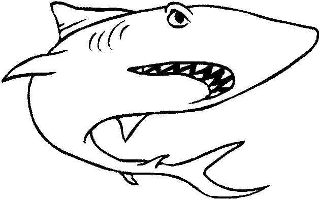 Coloriage d'un requin nageant dans l'océan