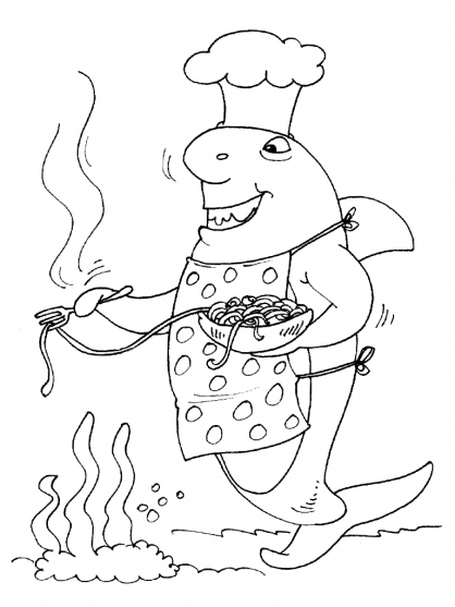 Coloriage d'un requin évoluant dans l'océan