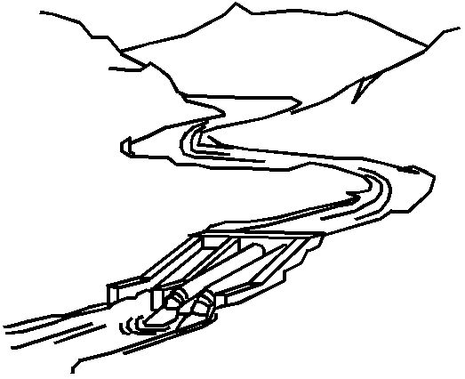 Coloriage d'une rivière entourée de nature paisible