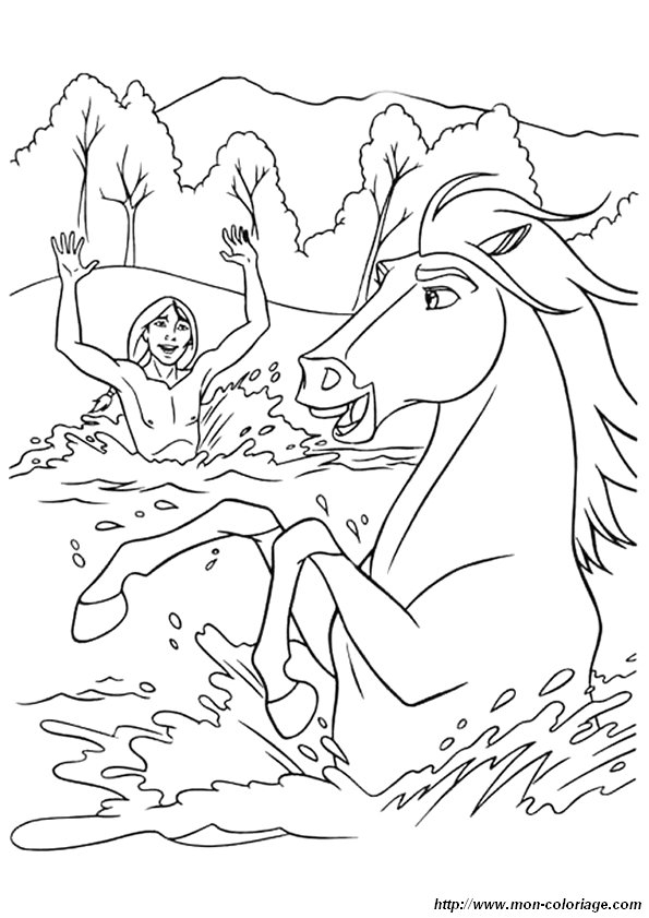 Coloriage d'une rivière paisible entourée d'une verdure luxuriante