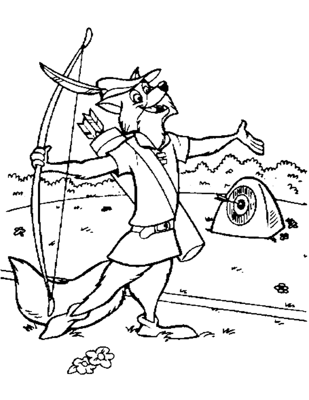 Robin des Bois tirant à l'arc dans la forêt