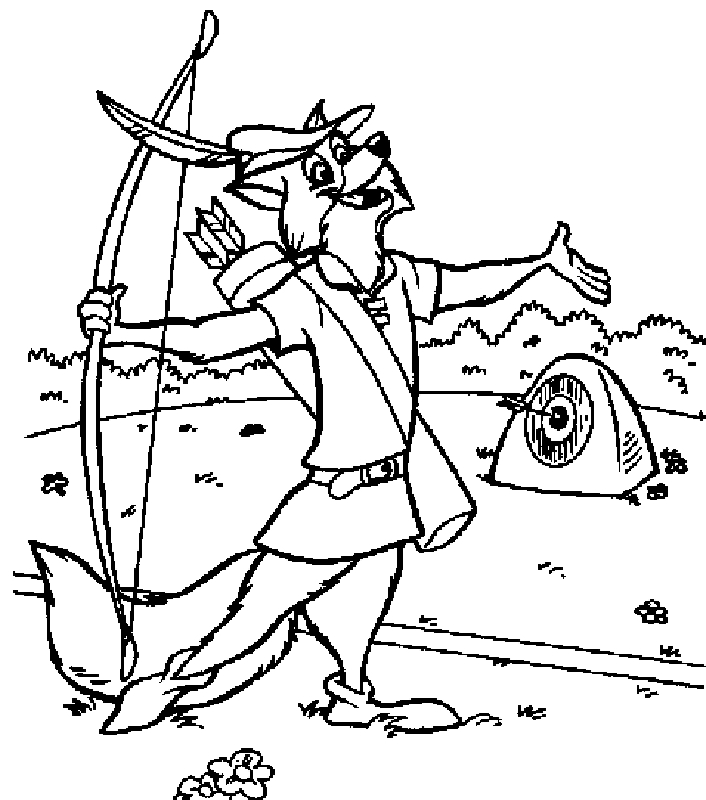 Robin des Bois tirant à l'arc dans la forêt